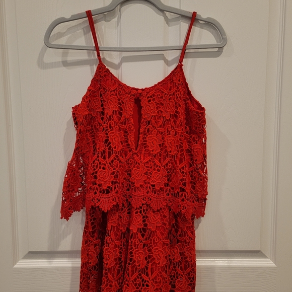 Red Floral Romper - Picture 3 of 6